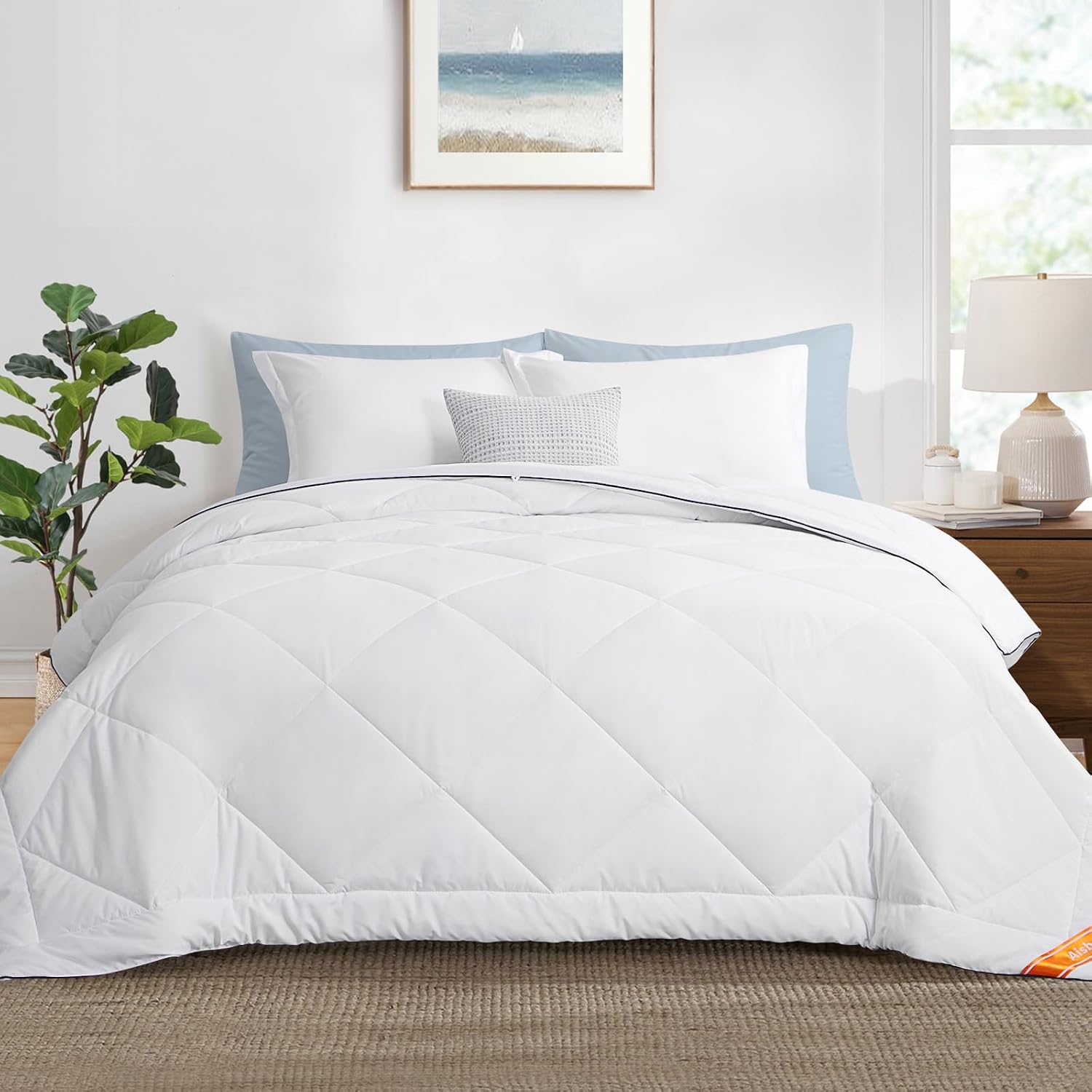 Aisbo Edredón Nordico Cama 90 - Relleno Nordico 155x220, Edredon Cama 90 para Verano, 150gr/m²