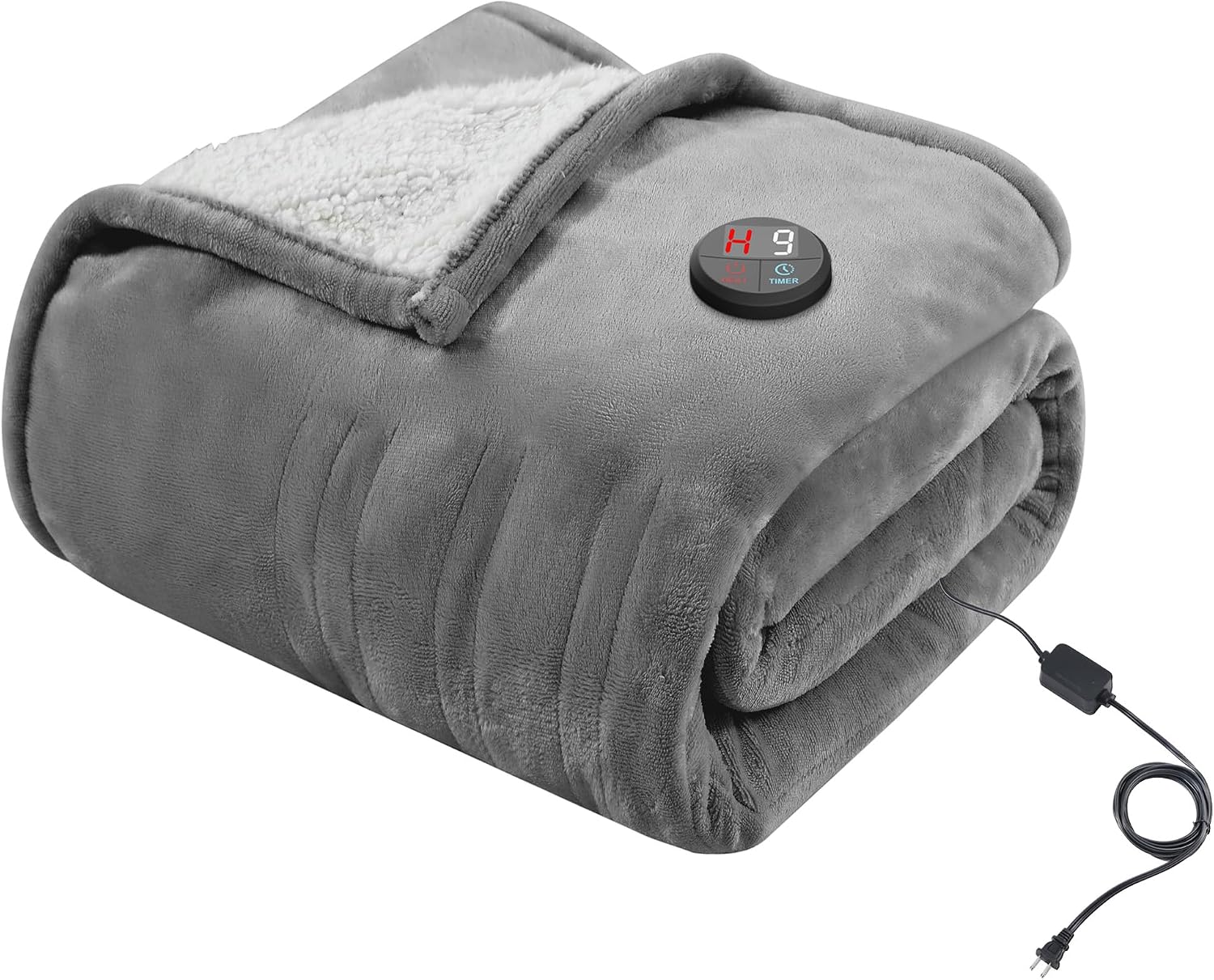 GOTCOZY Manta Eléctrica Grande 130x180 cm Un Toque Manta Térmica Gris