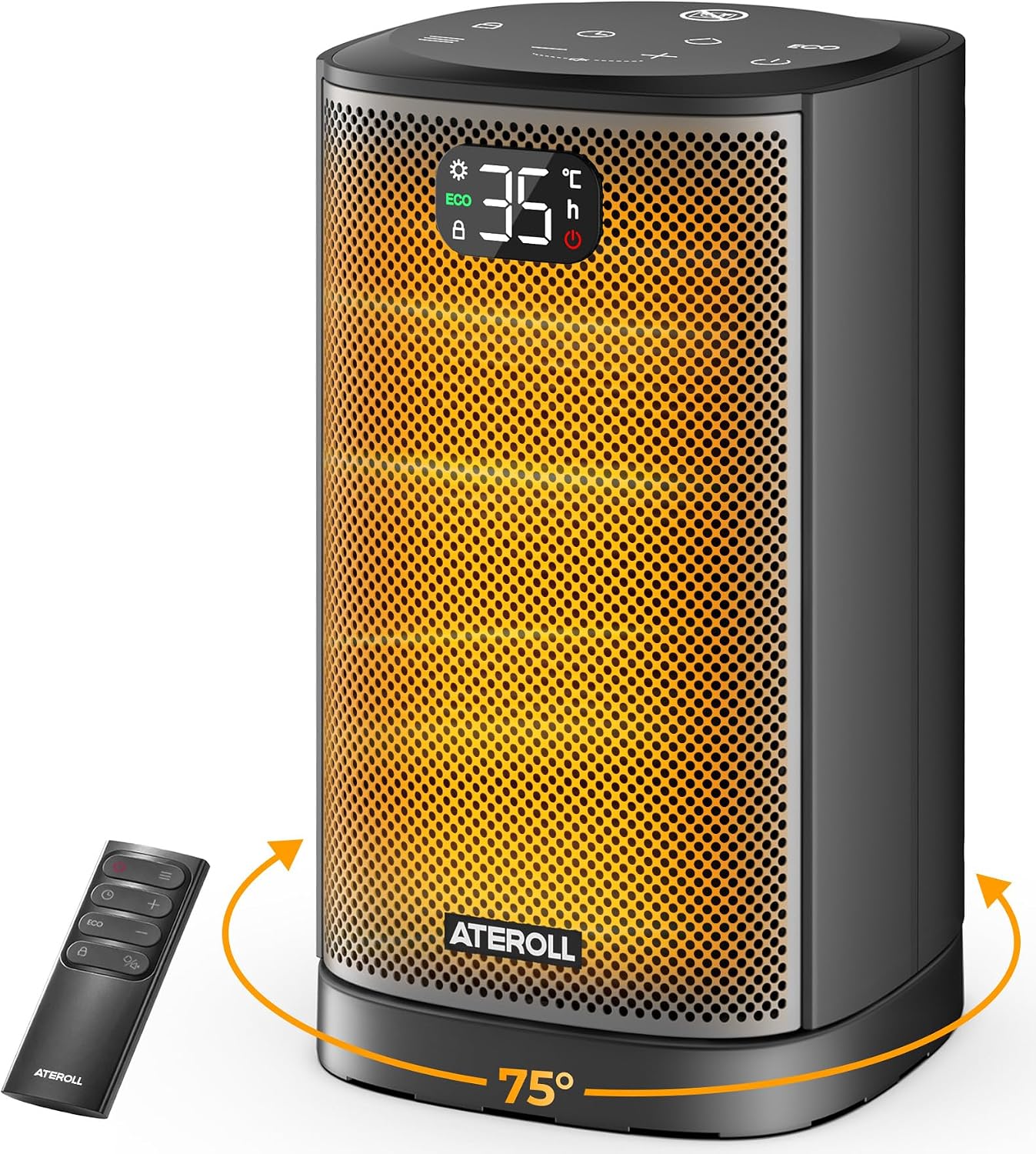 Ateroll Calefactor Bajo Consumo 1500W, 3 Modos Calefactor Cerámico PTC