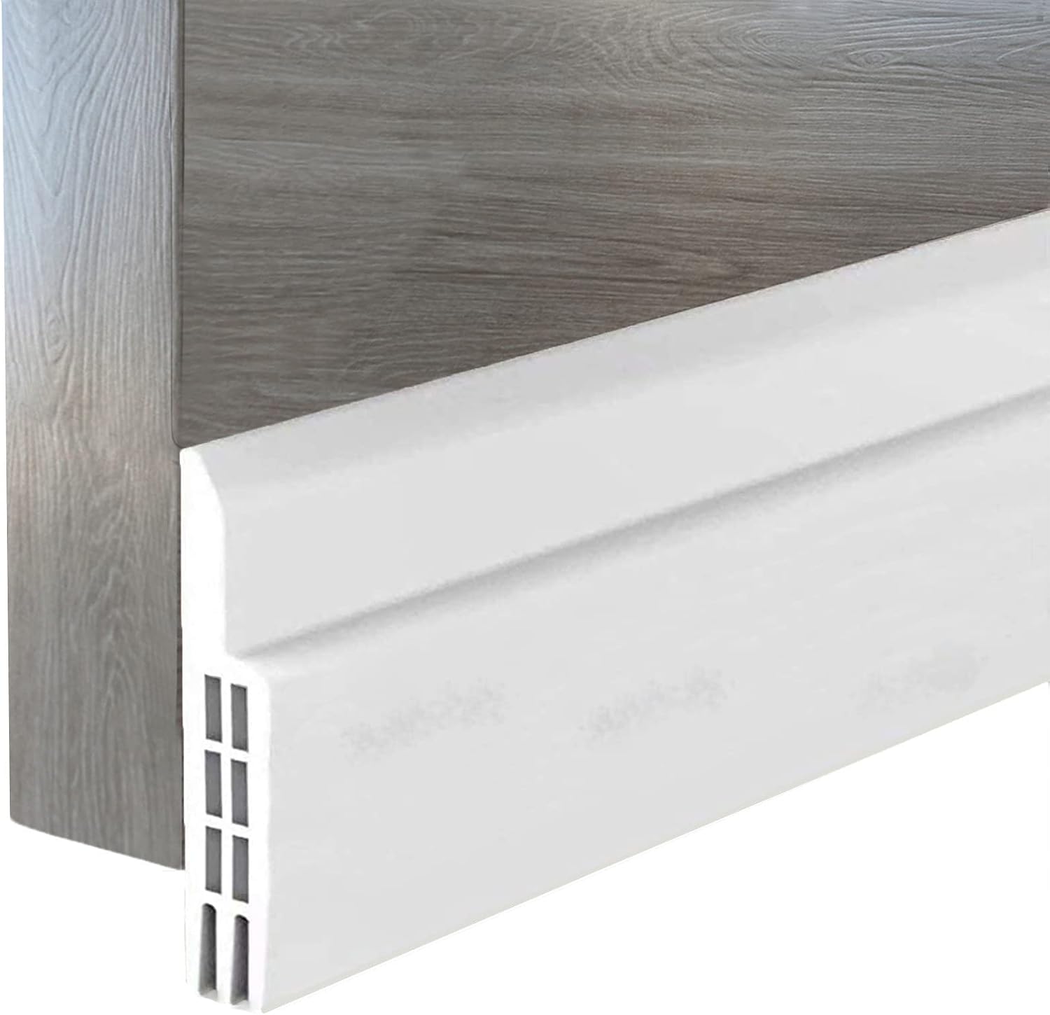 Burlete Bajo Sella Puertas Exterior e Interior, Aislante para Entrada de Agua ypara El Frio, Adhesivo de Silicona Aislamiento Acústico/Prueba de Viento/Anti-Bug 1m, Blanco