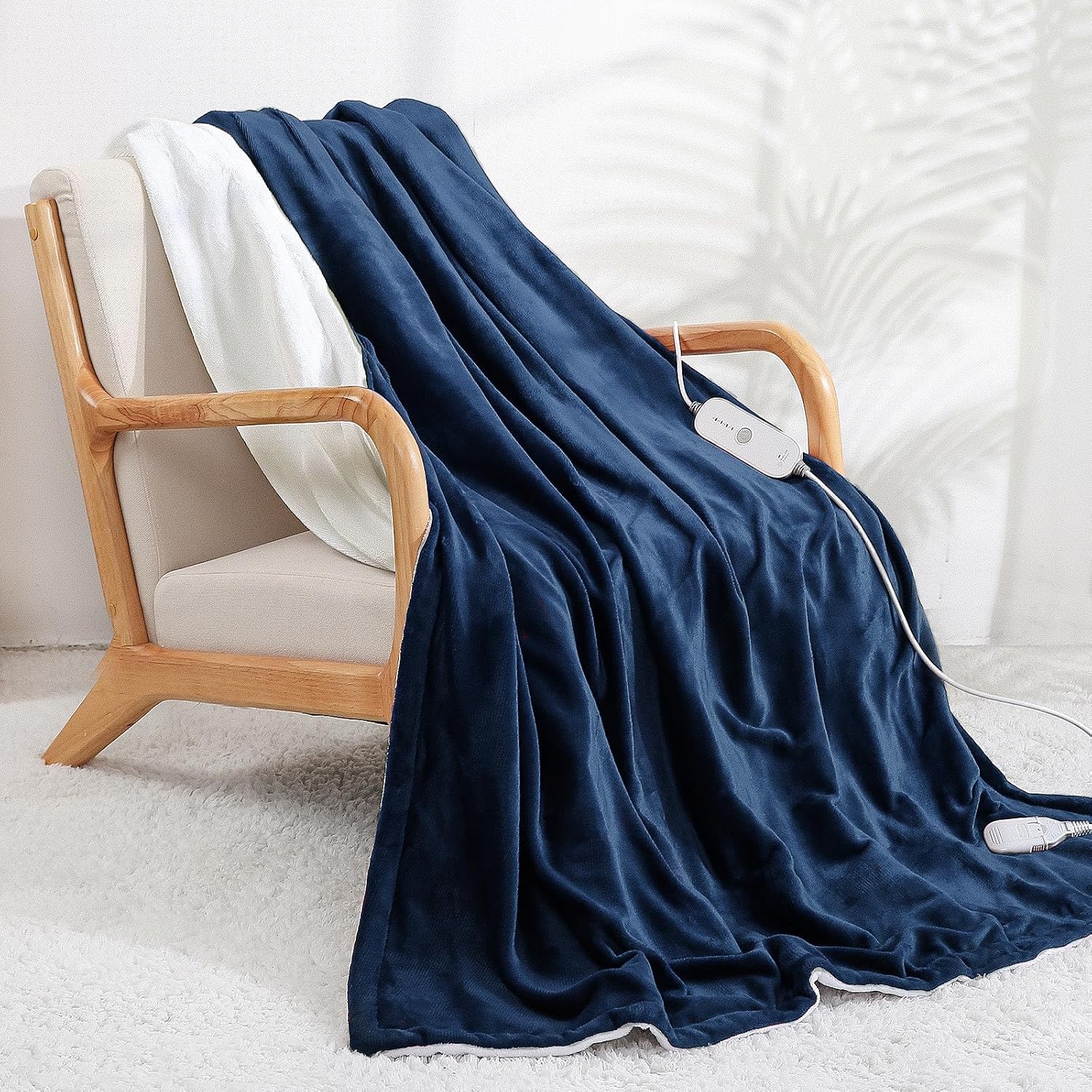 CURECURE Manta Eléctrica Grande de Franela Doble Cara 150x200cm, Gris