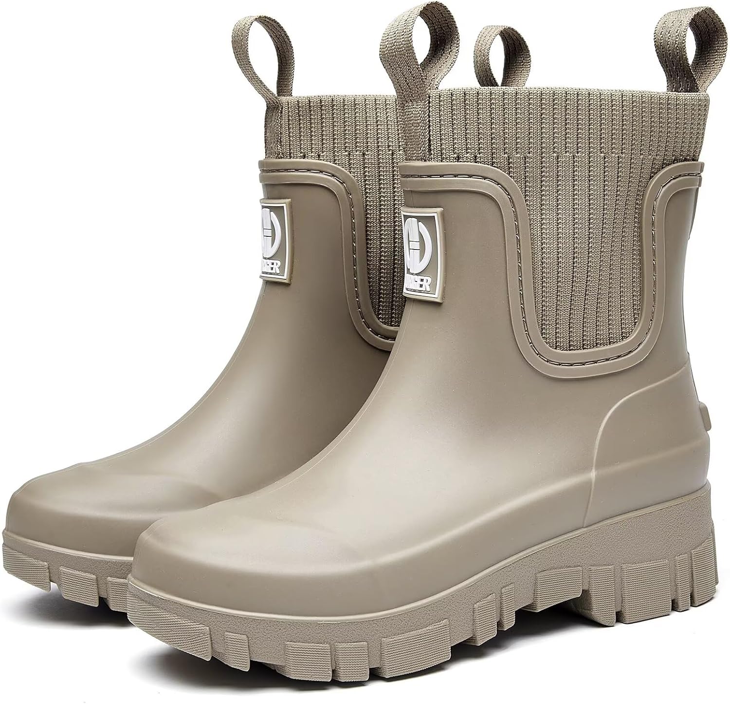 Botas de Agua Mujer Chelsea Zapatos de Lluvia Impermeable Wellington Botines de Goma para Uso Diario y Exterior