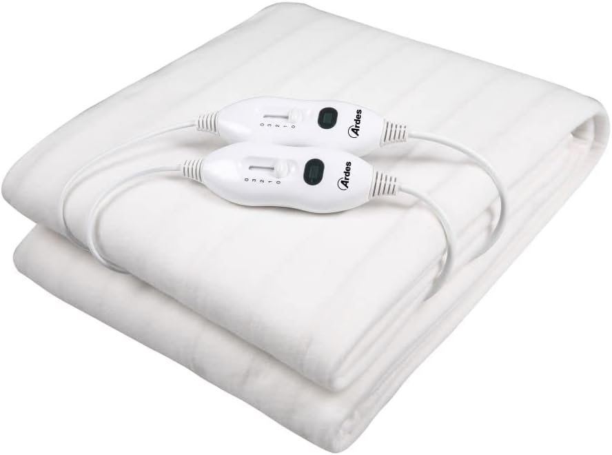 ARDES AR4U140A Calientacamas Matrimonial Eléctrico TERMOKIND Manta Calentadora 2X60W Calientacamas Cama Matrimonial 2 Zonas Calentadora Manta Eléctrica 100% Poliéster Lavable a Mano