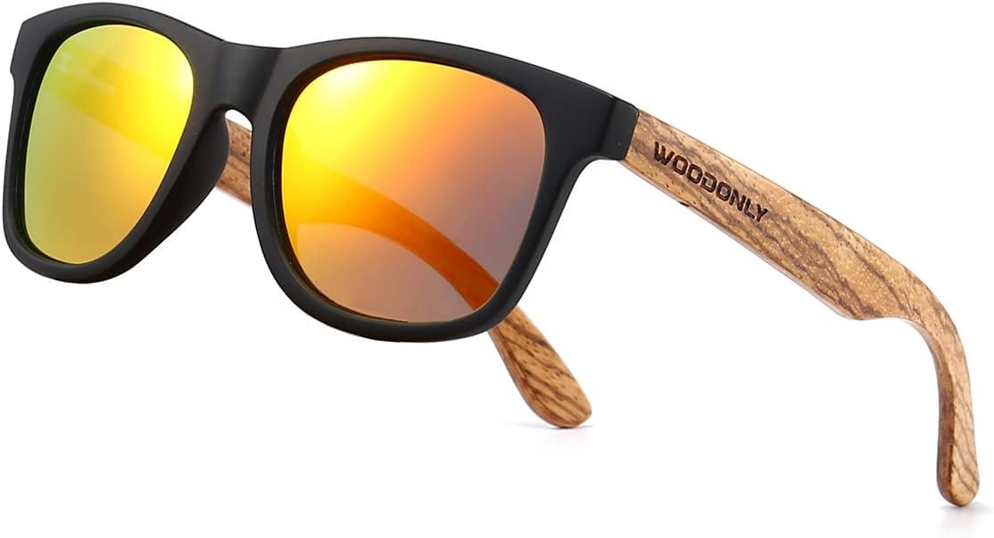 Gafas de SOL Retro Polarizadas de Madera - Protección UV400 Gafas Cuadradas para Hombres y Mujeres Regalos Perfectos