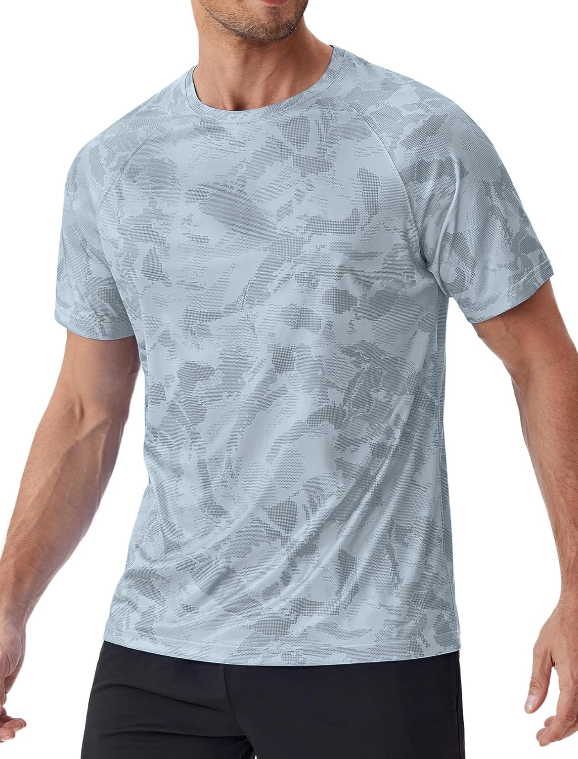 PINSPARK Camiseta UV para Hombre Camisetas Deportivas Rashguard Camiseta Funcional de Manga Corta con protección Solar UPF 50+ Camiseta para Correr Camiseta de Fitness Camisetas para Nadar y Surfear