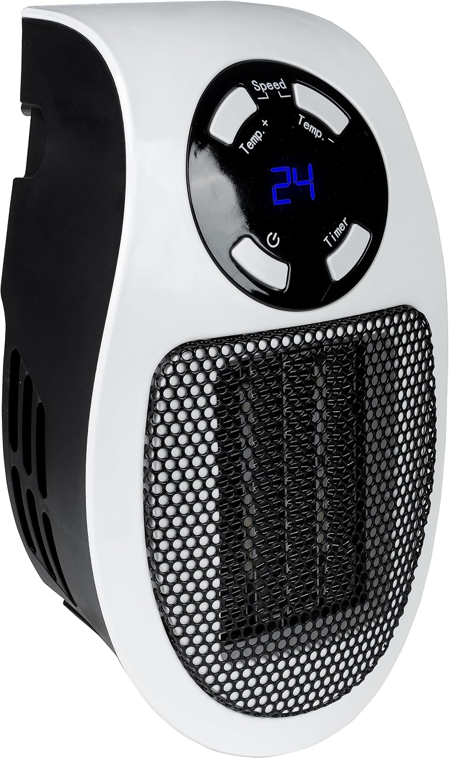 Güde Calentador GSH 500 K mini (230 V, 500 W de potencia de calefacción, 28,46 m³/h de potencia del ventilador, elemento calefactor de cerámica PTC, giro de 90°. enchufe de red, función temporizador,