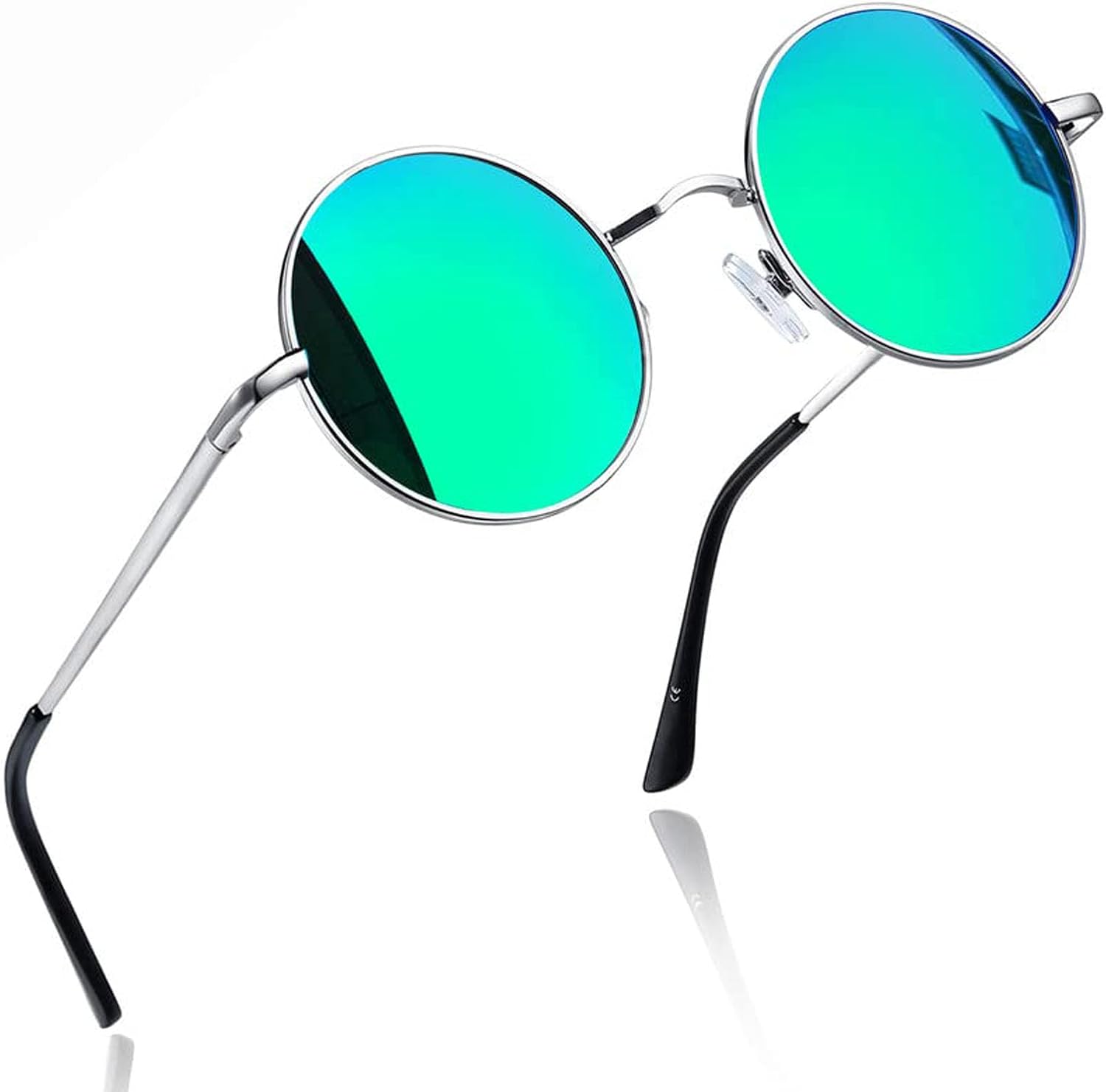 Joopin Redondas Gafas de Sol Steampunk Hombre Mujer Polarizadas de Metal