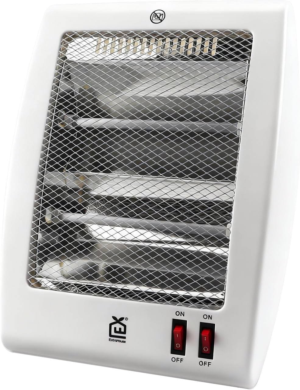 Calefactor Compacto con motor dual de 400 W y 800 W, protección antivuelco y contra sobrecalentamiento, 2 Modos: Calor 1 y Calor 2,para habitaciones de hasta 10 m²,Color blanco