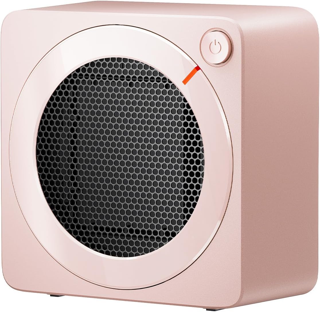 Gaiatop Calefacción pequeña, calefacción rápida de cerámica PTC ligera, 500 W, ahorro energético para interiores, sobrecalentamiento y protección de inclinación de 45°