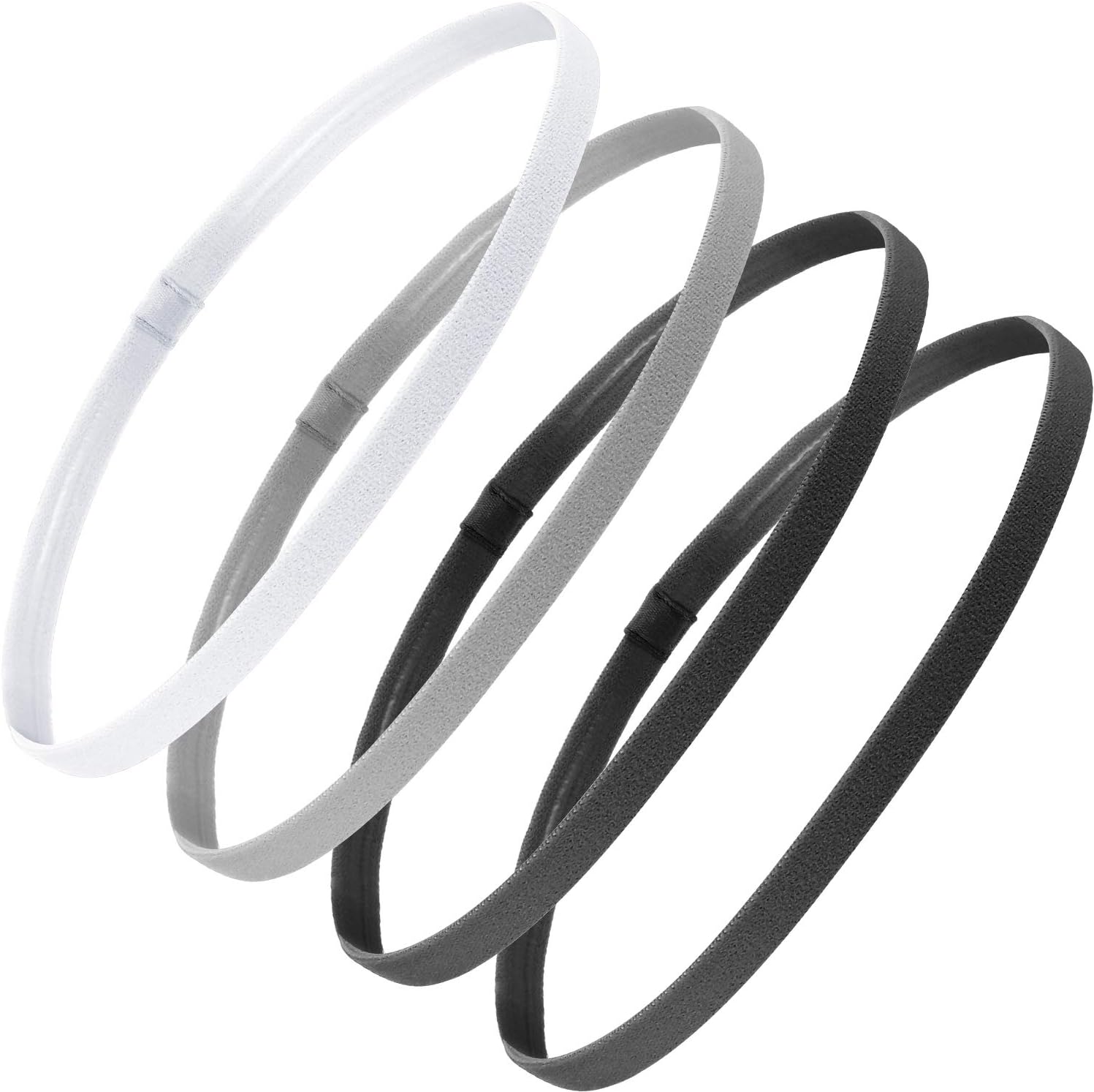 Bandas elásticas de deporte gruesas antideslizantes para mujeres y hombres (negro, gris, blanco)