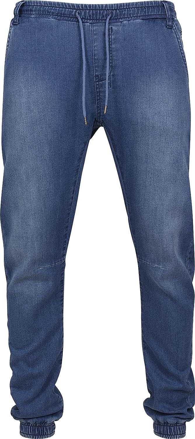 Urban Classics Pantalón de chándal Knitted Denim Hombre Pantalones de Deporte Azul