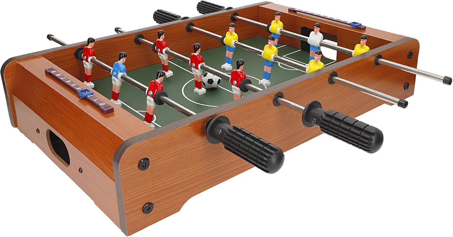 ColorBaby CB Games Futbolín Mesa, Cuerpo Madera Resistente, 12 Jugadores, con marcadores manuales, para 2-4 Personas, 50x31x9,5 cm, Futbolines para niños, Fútbol niño, Juguetes 6 años (28513)