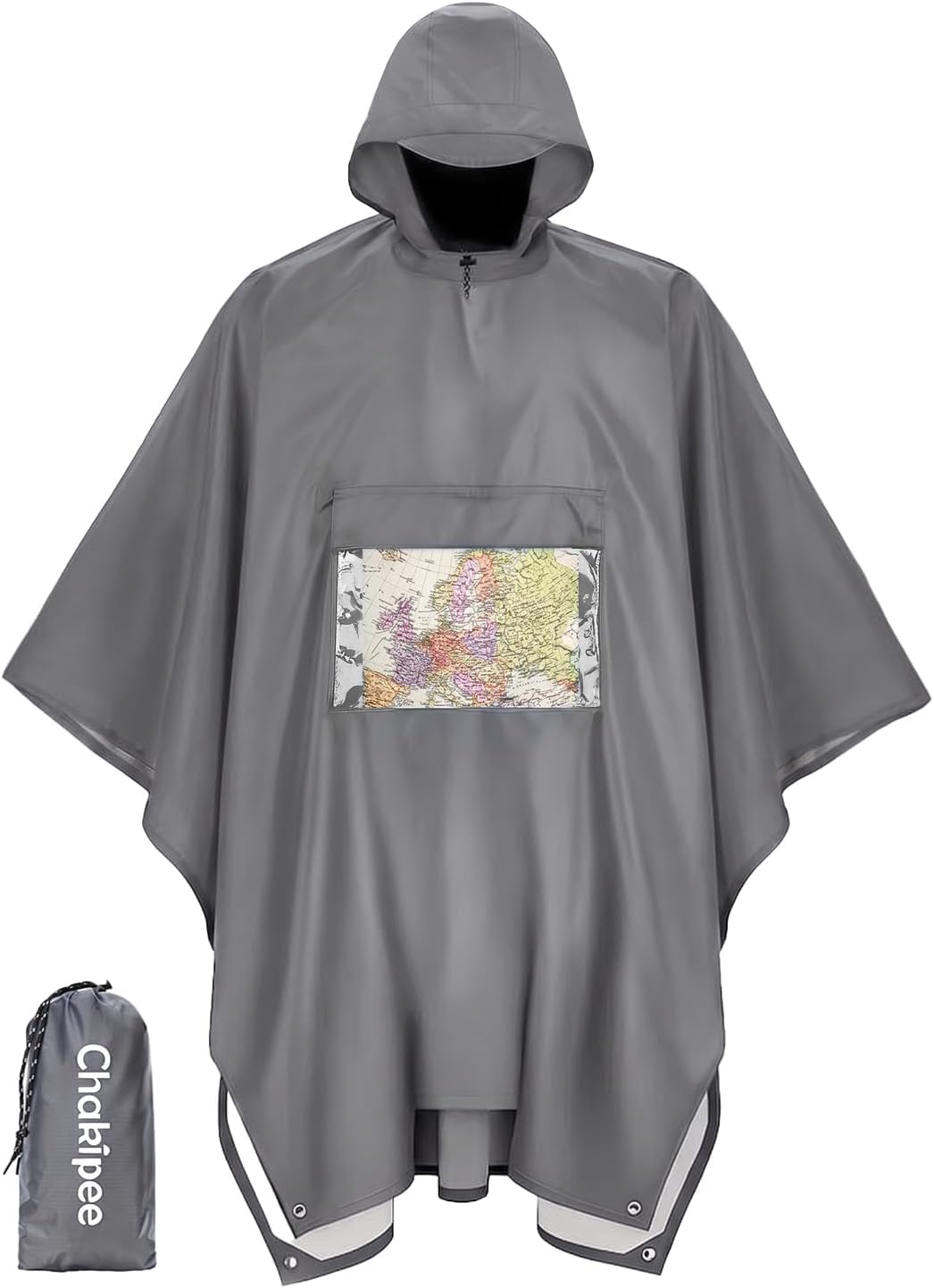 Poncho lluvia Impermeable para Adultos, Capa de Lluvia Reutilizable Ligera con Bolsillo Transparente, Chubasquero