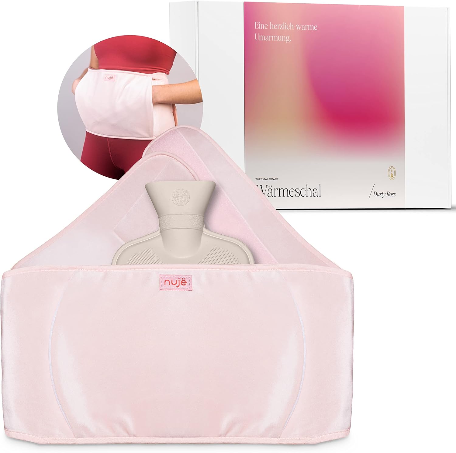 Cinturón de bolsa de agua caliente | CON ENVOLTURA DE REGALO | Bolsa térmica pequeña con cinturón para espalda, abdomen y cuello | Cinturón térmico largo para períodos | Bolsa de agua caliente