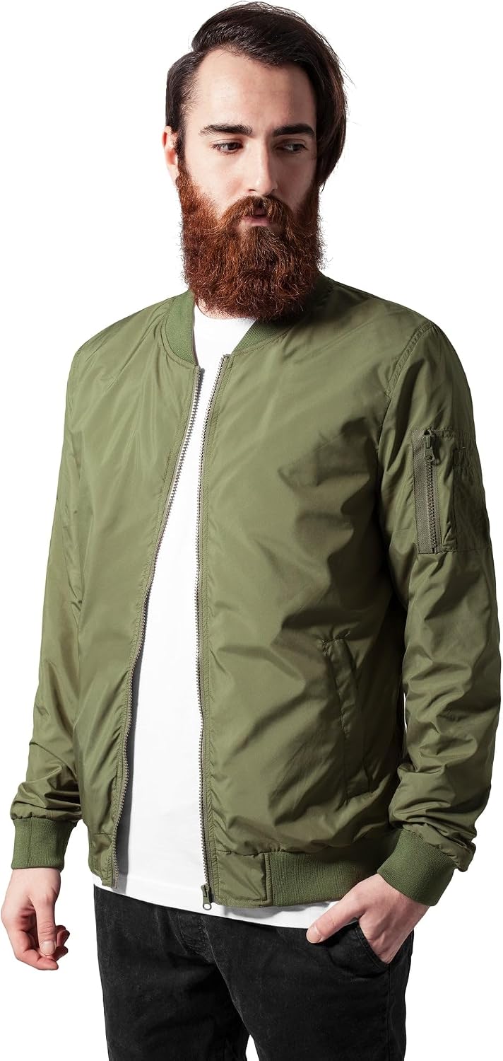 Urban Classics Light Bomber Hombre Cazadora Bomber Negro 100% poliéster