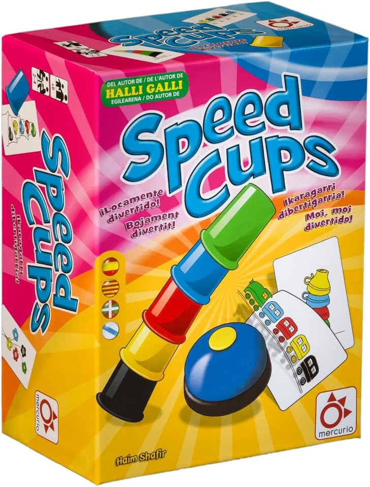 MERCURIO - Speed Cups | Juego de Habilidad y Reflejos | Incluye Cubiletes y Timbre | Tiempo Aproximado 15 min| a partir de 6 Años | Para 2 a 4 Jugadores