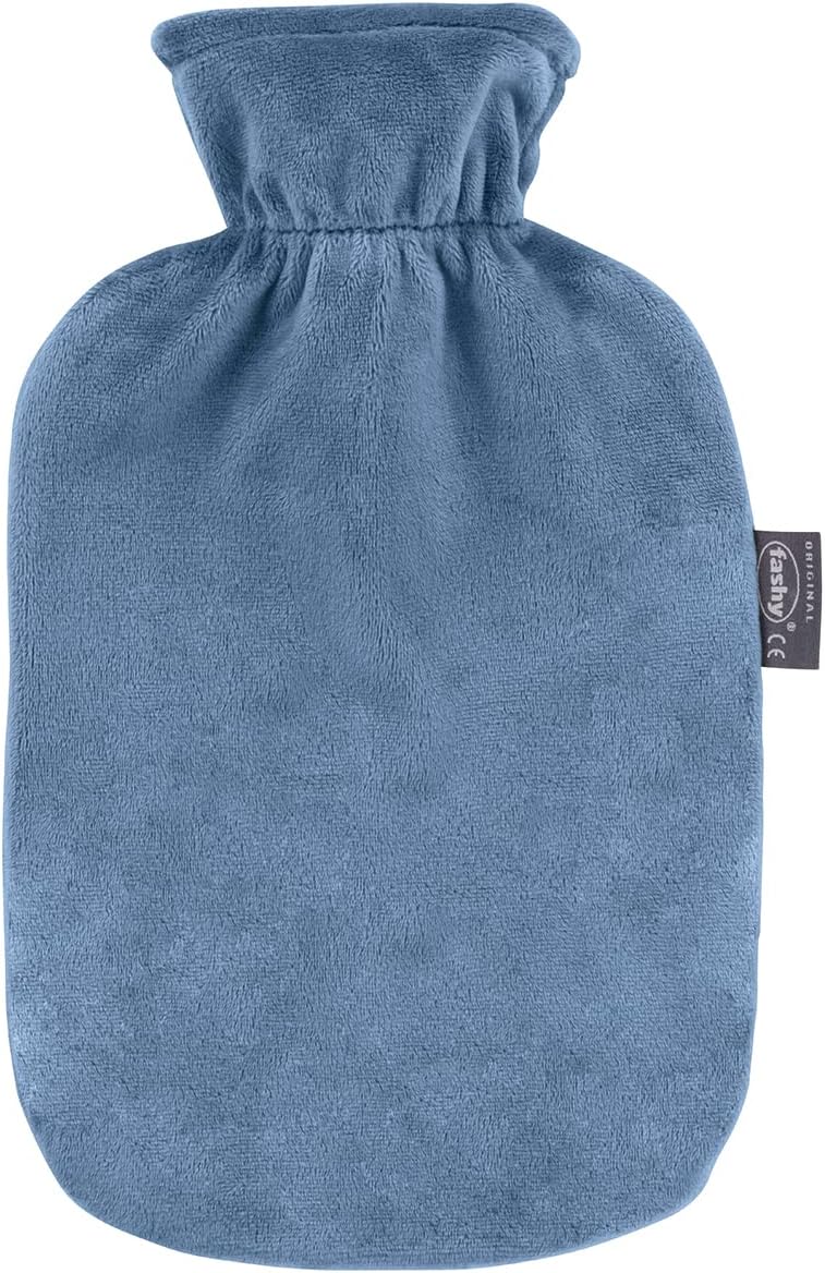 Fashy - Bolsa de agua caliente (2,0 L, con funda de felpa)