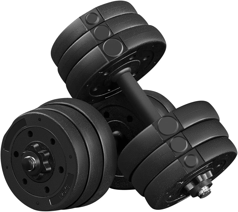 Yaheetech Kit Mancuernas Ajustables Juego de Pesas y Mancuernas para Casa o Gimnasio Mancuernas Musculacion con Cerraduras de Estrella