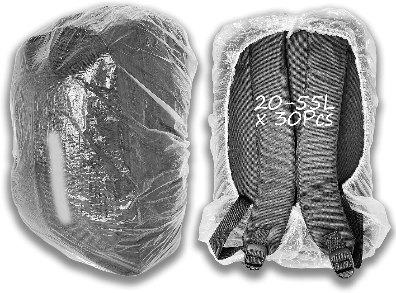 Aogigigio 30 Fundas Impermeables para Mochila, Desechables, Ligeras, para Senderismo, Viajes aéreos, para 20-55 L