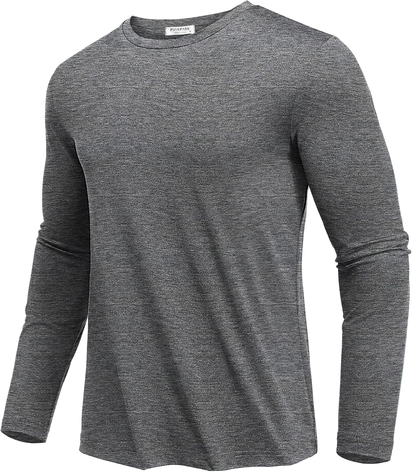 PINSPARK Camiseta Deportiva Hombre Manga Larga Protección Solar UPF 50+