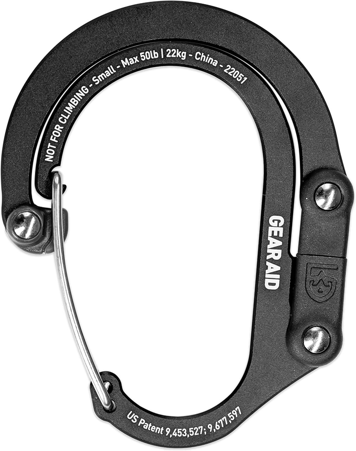 Gear Aid HEROCLIP - Mosquetón y Gancho (pequeño), para Colgar Bolsos, Bolsos, linternas, cochecitos, Herramientas, Cascos, Botellas de Agua y más