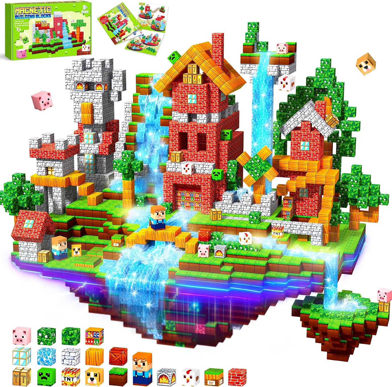 COOLJOYA Bloques Magneticos Construccion Niños 150 Piezas,Construcciones Magneticas Niños,Juguetes Niños 3 Años,Piezas Magneticas, Juguete Creativo Montessori para 3 4 5 6 7 8 9 10 Años