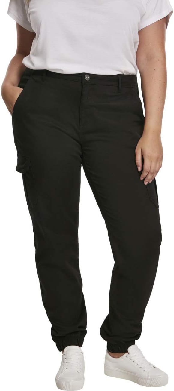Urban Classics Ladies High Waist Cargo Pants Mujer Pantalones Cargo Negro Ancho