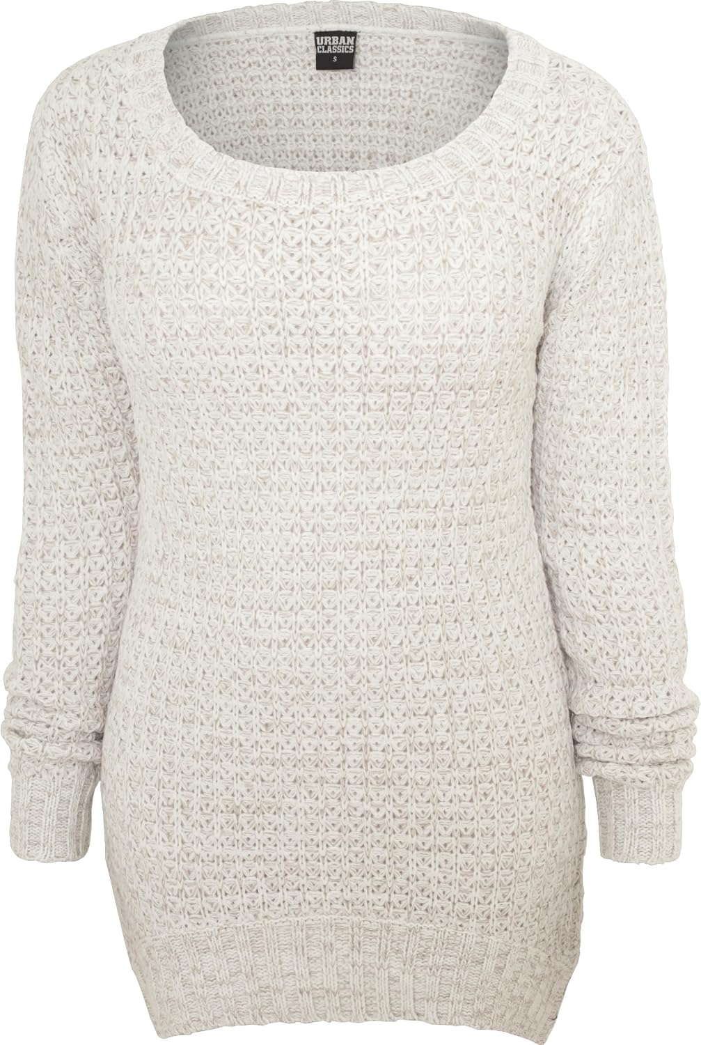 Urban Classics Jersey Largo de Cuello Ancho para Chicas Mujer Jersey de Punto Negro