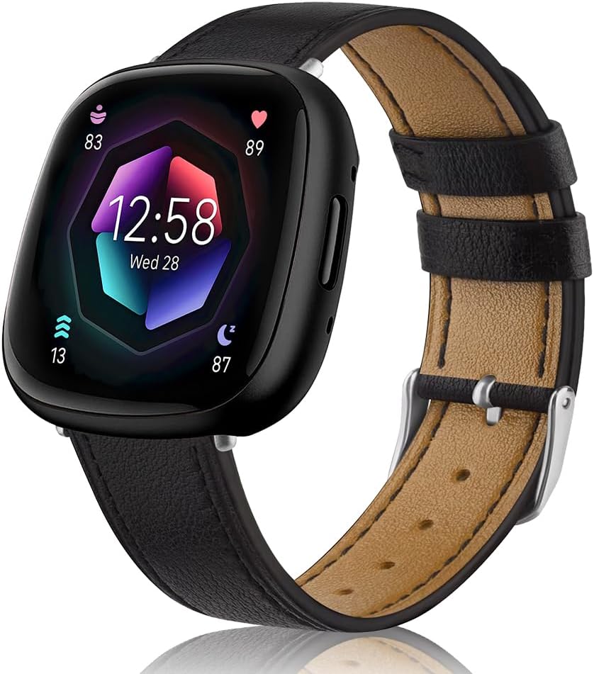 OFFCUP Correa Compatible con Correa Fitbit Versa 3/ Versa 4/ Fitbit Sense/Sense 2 Mujer Hombre, Pulseras de Repuesto Deportiva Correa de Cuero para Niños y Niñas