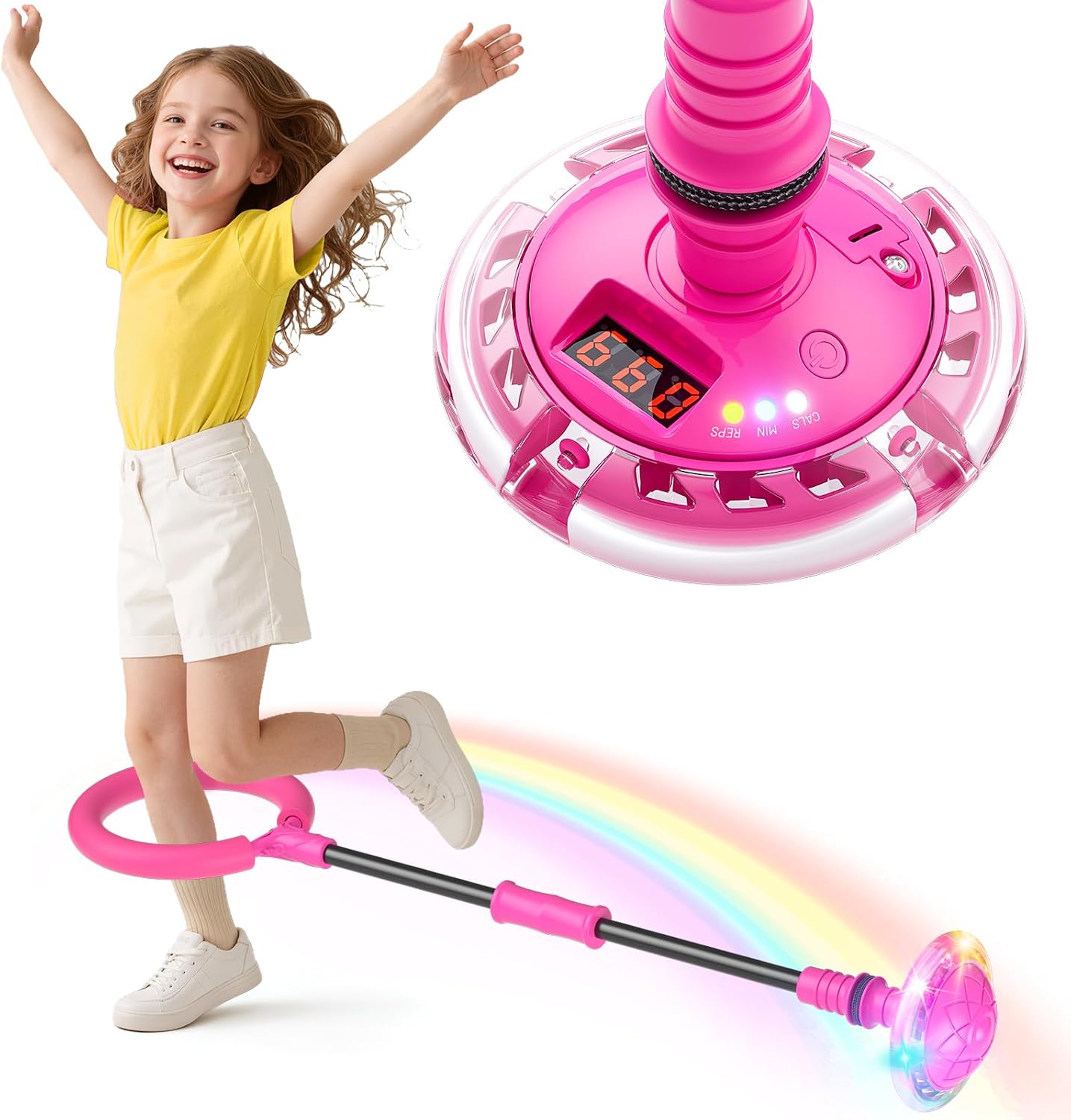 Bola de Salto con Luz Niñas, Regalo Juguete Niñas 5 6 7 8 9 Años (Púrpura)