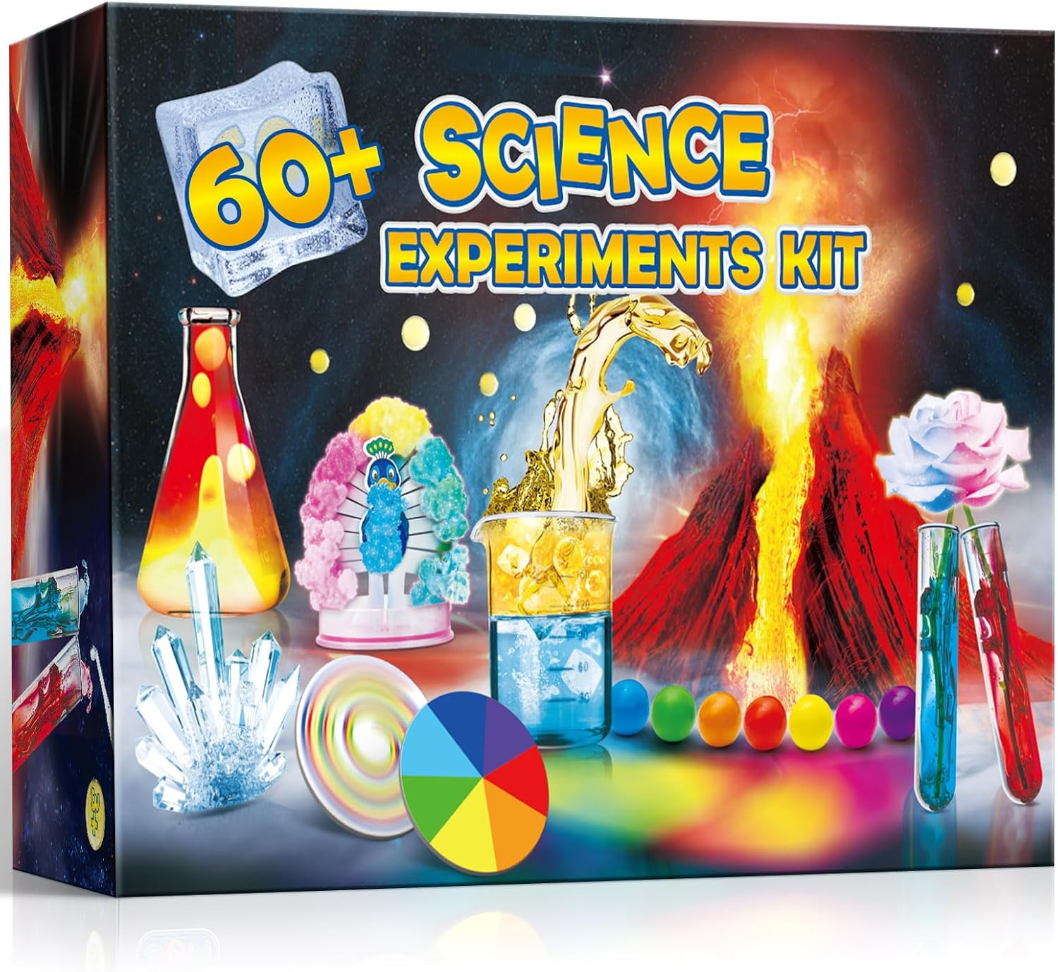 UNGLINGA 60+ Juego Experimentos, Stem Ciencia Educativos con Juego de química, Volcán en erupción, Color mágico