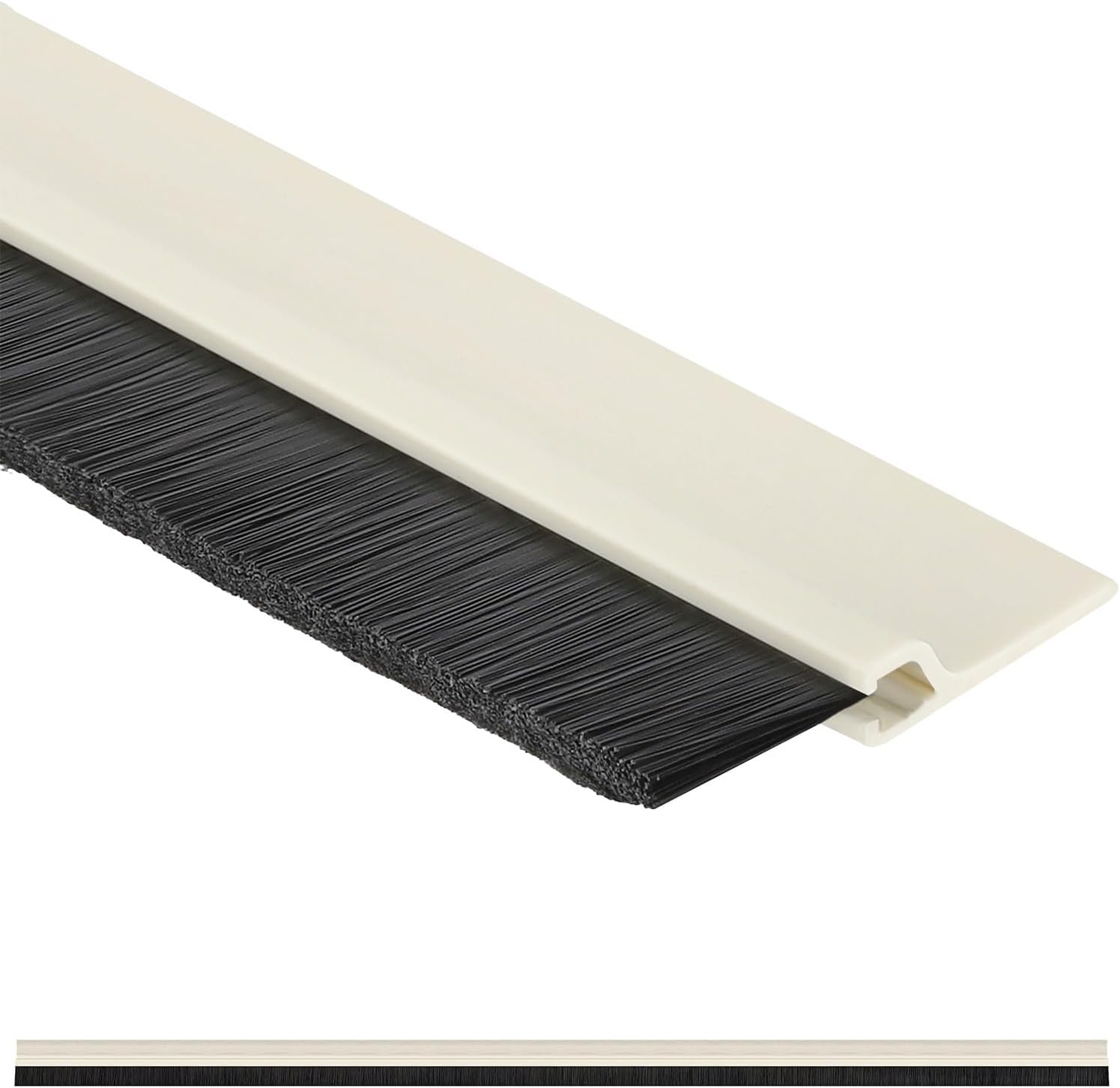 KOTARBAU® Burlete Cepillo Puerta - 1 m - Protector Bajo Puerta Exterior - 45 mm - Negro - Burlete Bajo Entrada PVC - Insectos - Larga Duración - Fácil Montaje - Autoadhesiva