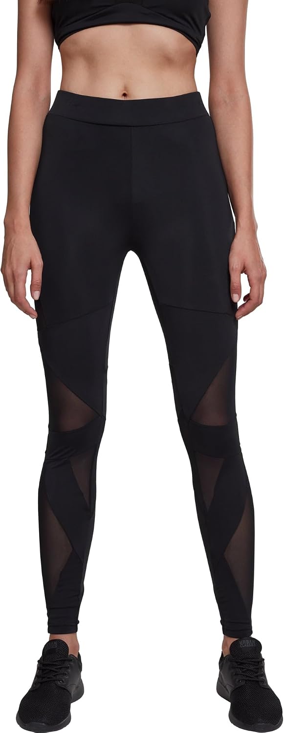Urban Classics Ladies Triangel Tech Mesh Leggings Mujer Leggins Negro/Negro
