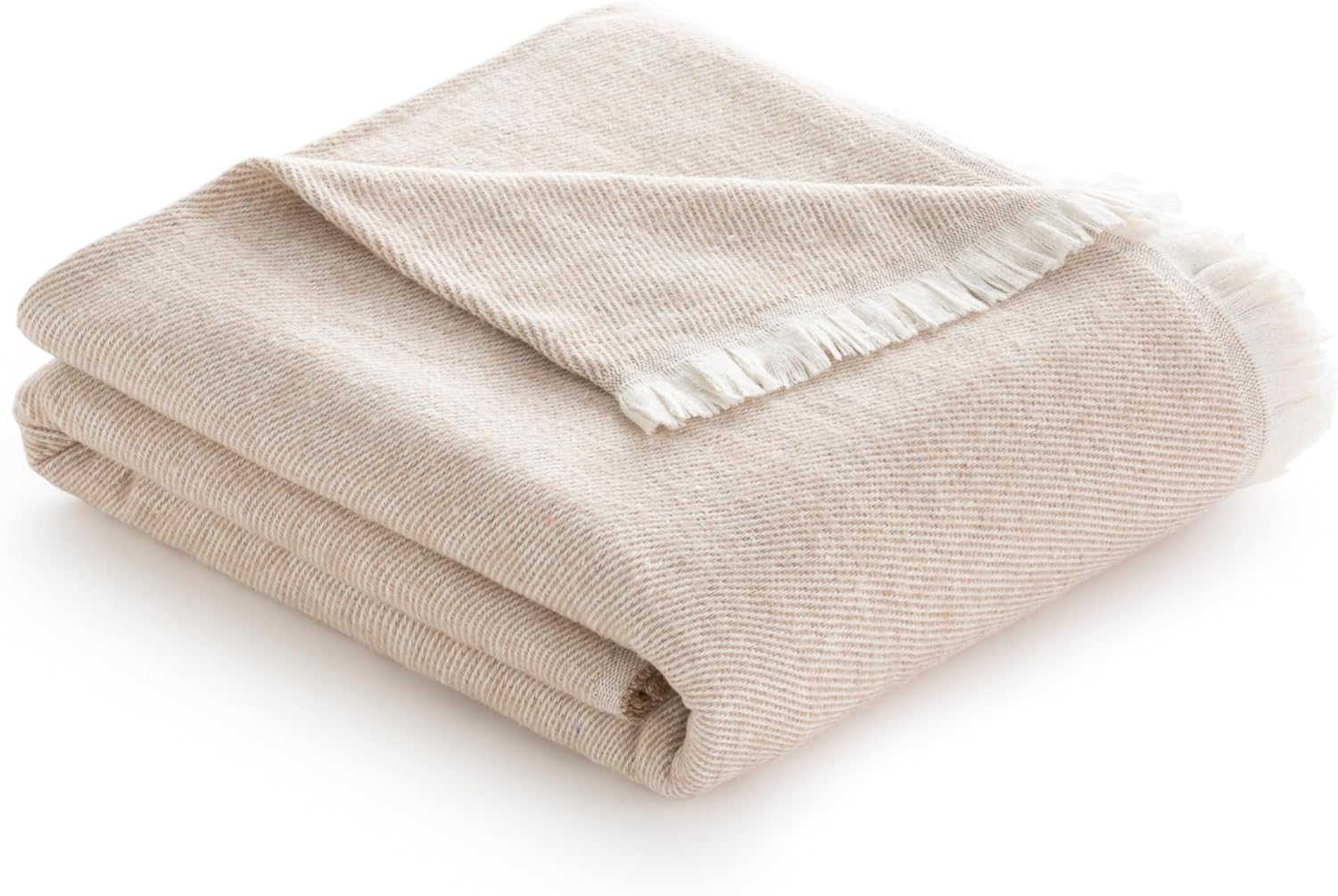 Todocama - Manta de Algodón Extrasuave con Diseño Rayas, Colcha Multiusos Four Seasons para Sofá, Cama, Funda Decorativa y Manta Fular (Beige Arena, 120x180cm).