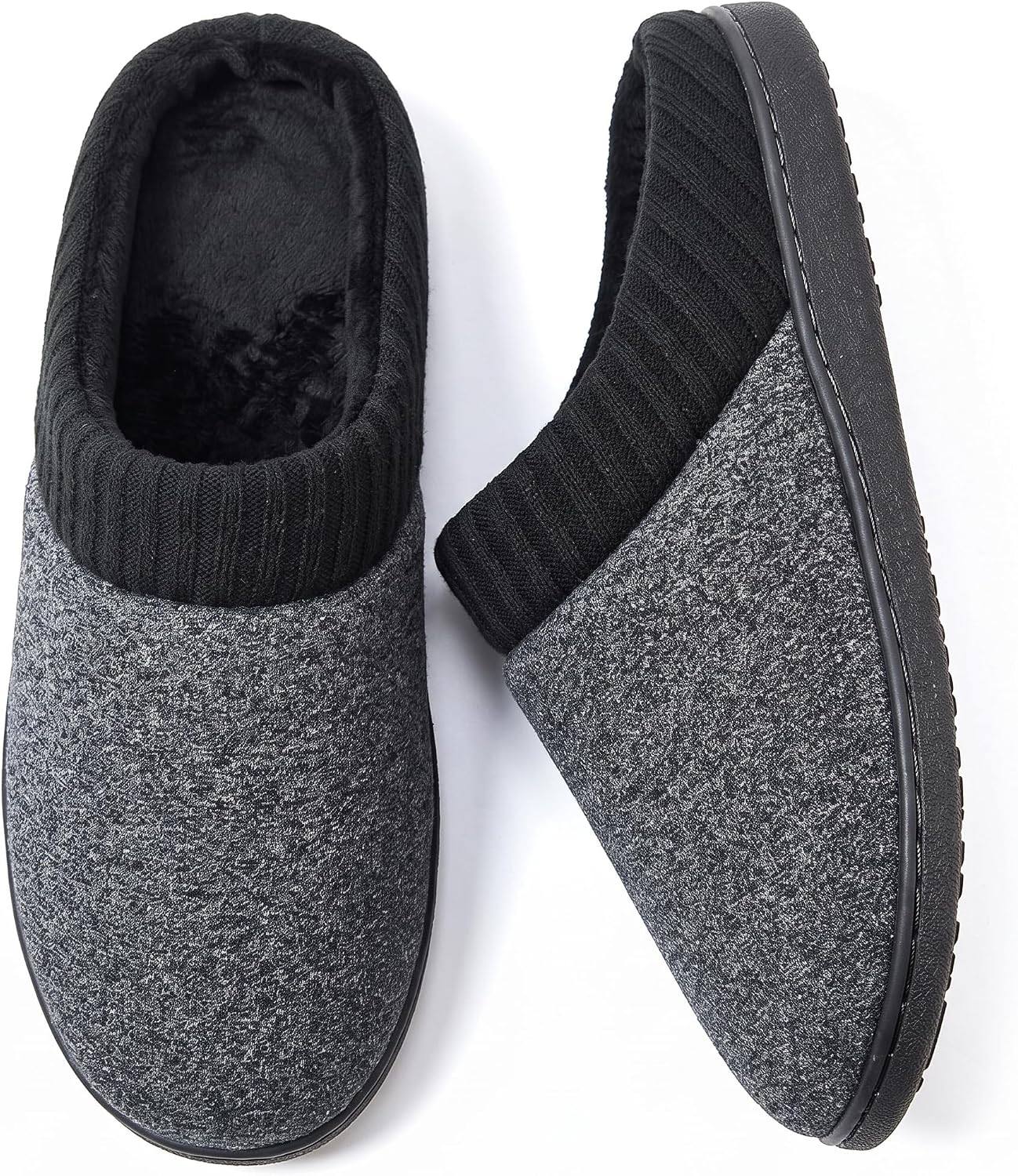 TTW Zapatillas Casa Hombre Invierno Zapatillas de Estar por Casa Cómodas y Cálidas Pantuflas de Algodón con Suela Antideslizante