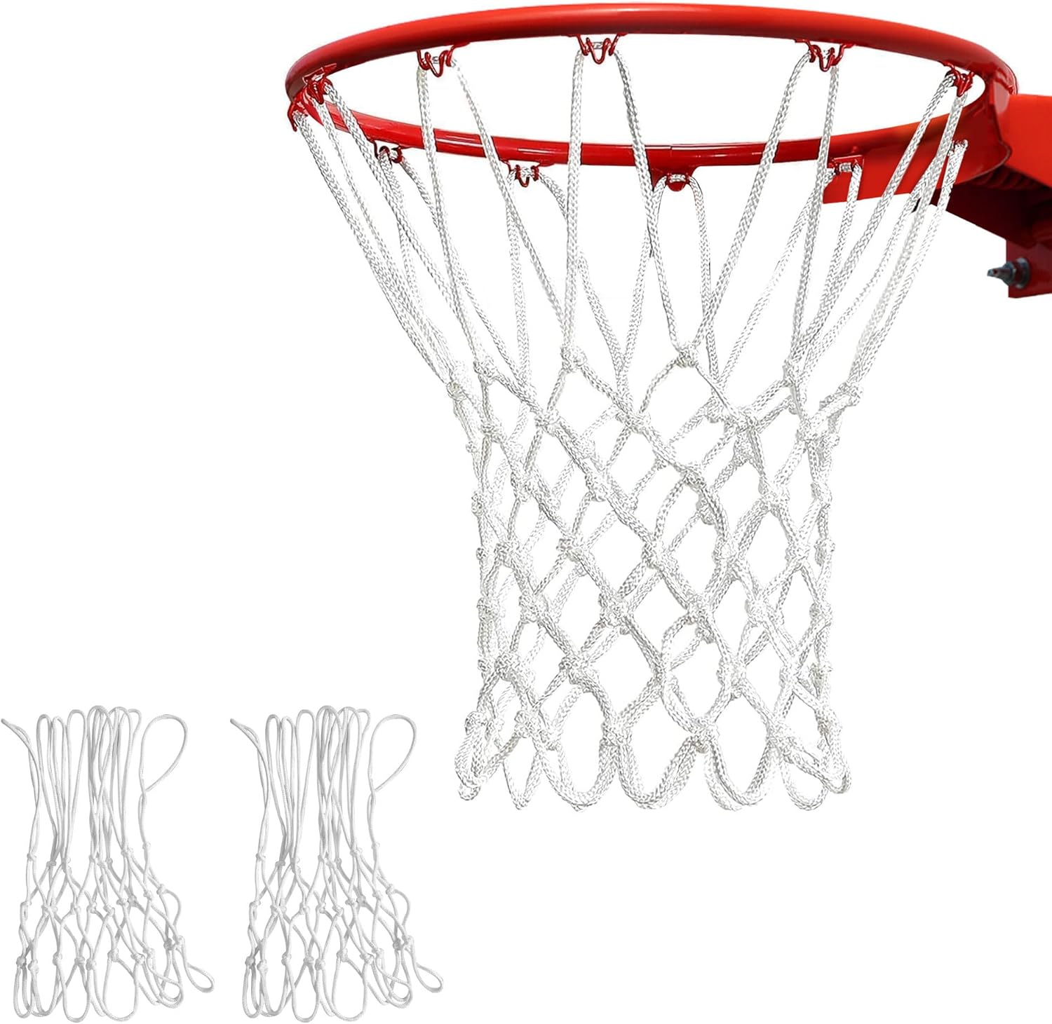 Red de Baloncesto 2 Piezas Red para Canasta de Baloncesto 12 Bucles Tamaño Estándar Reemplazo de Redes Baloncesto, se Adapta a Aros de Baloncesto para Interiores o Exte