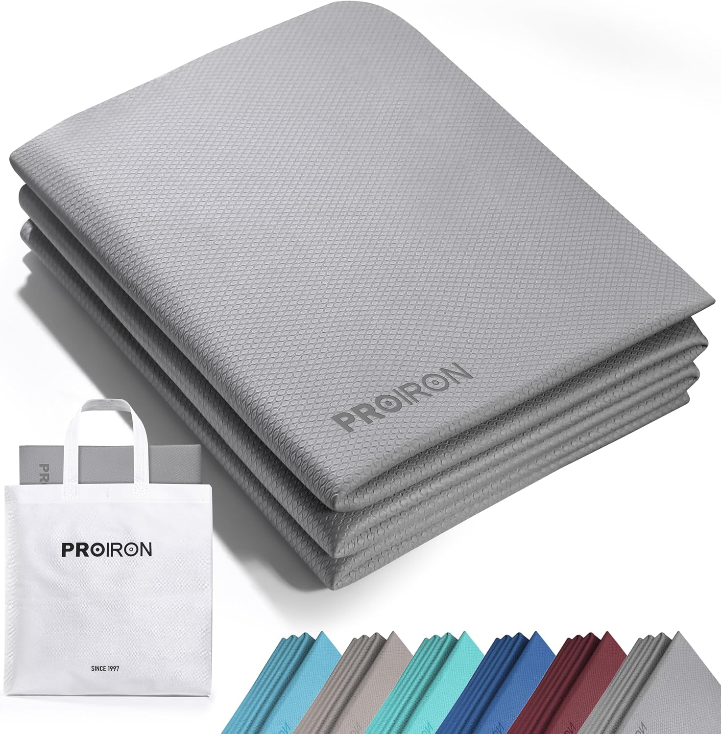 PROIRON Esterilla de Yoga Plegable,NOT PVC!, Mat de TPE Antideslizante 6MM de Grosor Fácil de Doblar para Fitness Ejercicio Pilates Deportes, Viajes, con bolsa almacenamiento