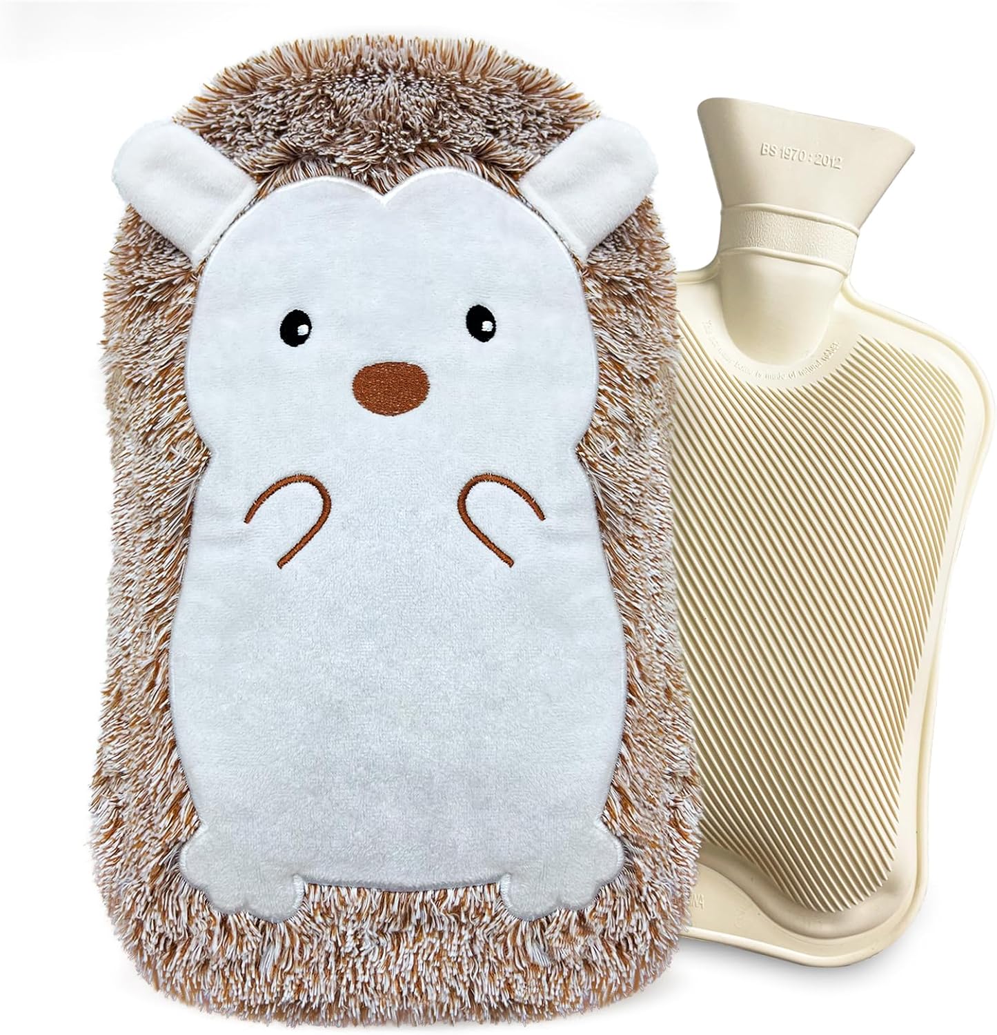 Bolas de Agua Grande Erizo, Bolsa de Agua Caliente 2L, Bolsa Agua Caliente Peluche, Bolsas Agua Caliente Antifugas, Botella de Agua Caliente Calienta Camas Saco Mantener Termico Blanda Regalo