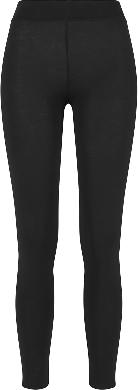 URBAN CLASSICS Leggings mujer para vestir, mallas elásticas de corte clásico, cintura elástica, talle bajo, color negro, tallas S - 5XL