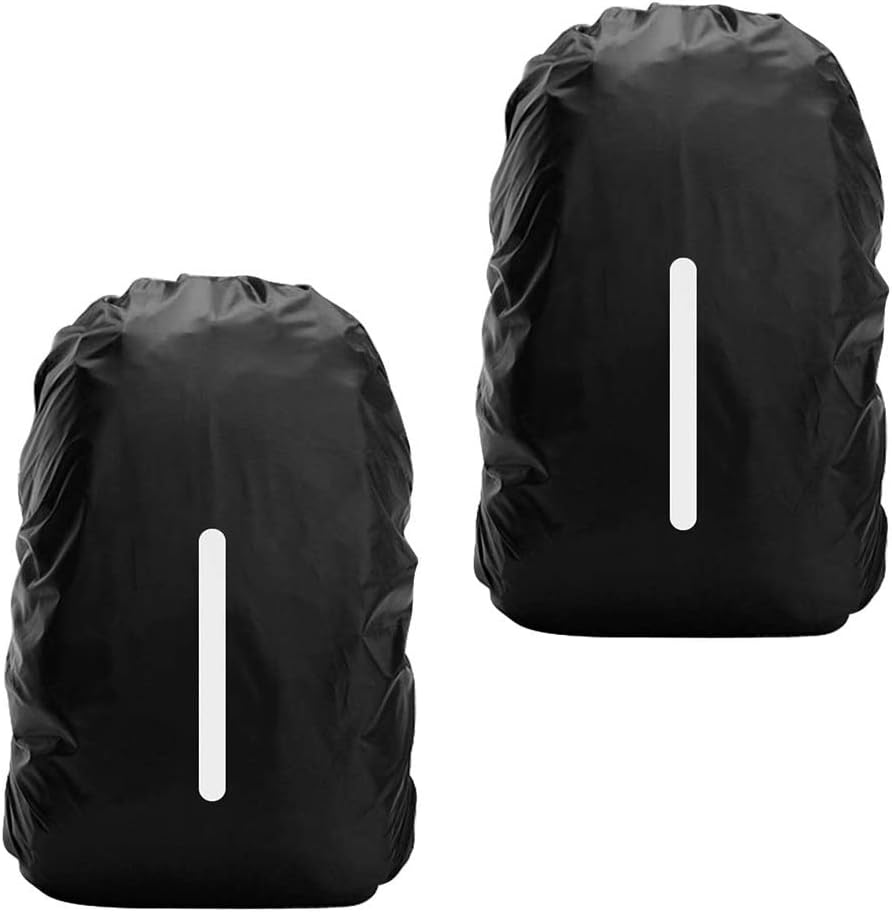 Paquete de 2 fundas impermeables para la lluvia de la mochila impermeable con reflectante para senderismo, camping, viajes, ciclismo