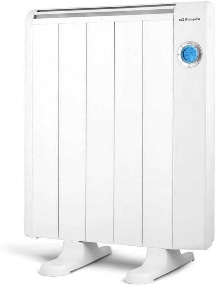 Orbegozo RRE 1310, Emisor térmico bajo consumo, 1300 W, 7 elementos reales, Aluminio, mando a distancia, funcionamiento programable, botón de desconexión total, pared o pie, color blanco