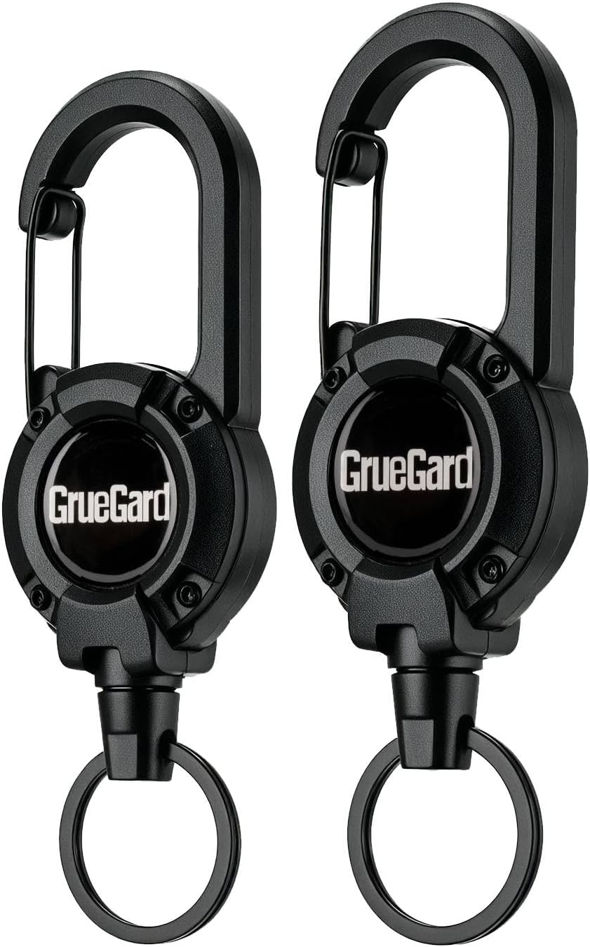 Llavero Extensible Retractil, Llavero Retractil Cable Acero (2, Negro)