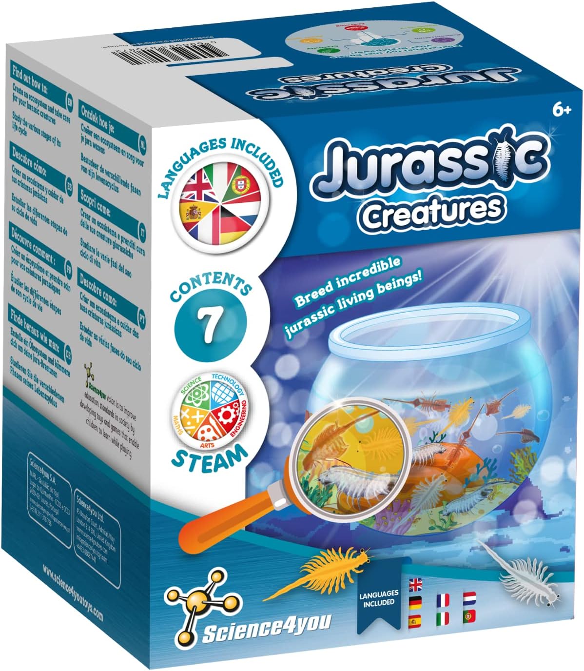Science4you Artemias, Criaturas Jurasicas para Niños 6+ Años - CREA tu Ecosistema Acuatico con Dragones de Agua en Acuario, Set Ciencia para Niños con Artemias, Juguete Educativo