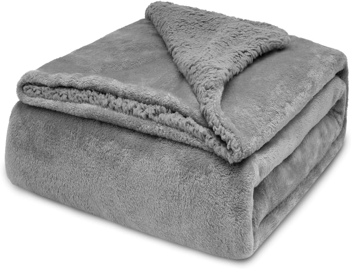MERCURY TEXTIL-Manta de Borreguito Sherpa Reversible 130x160cm (Oscuro)