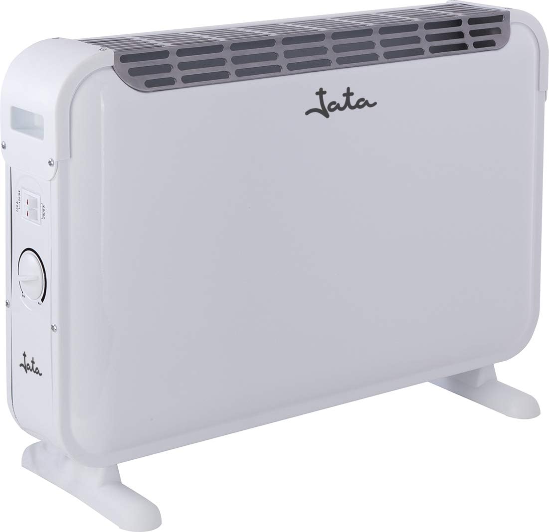 JATA C214 - Convector Eléctrico 2000 W, 3 Potencias 750/1250/2000 W, Termostato Regulable, Radiador Convector Silencioso, Protección contra Sobrecalentamiento, Asas de Transporte