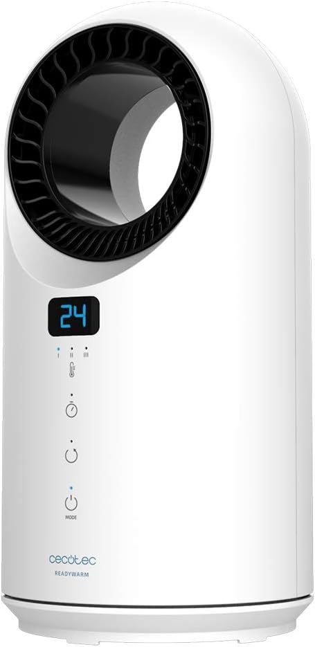 Cecotec Calefactor Bajo Consumo Ready Warm 8200 Bladeless. Potencia 1500 W, Mando a Distancia, Pantalla LED, Control táctil, 3 Modos, Oscilación 60º, Temporizador, Triple Sistema de Seguridad