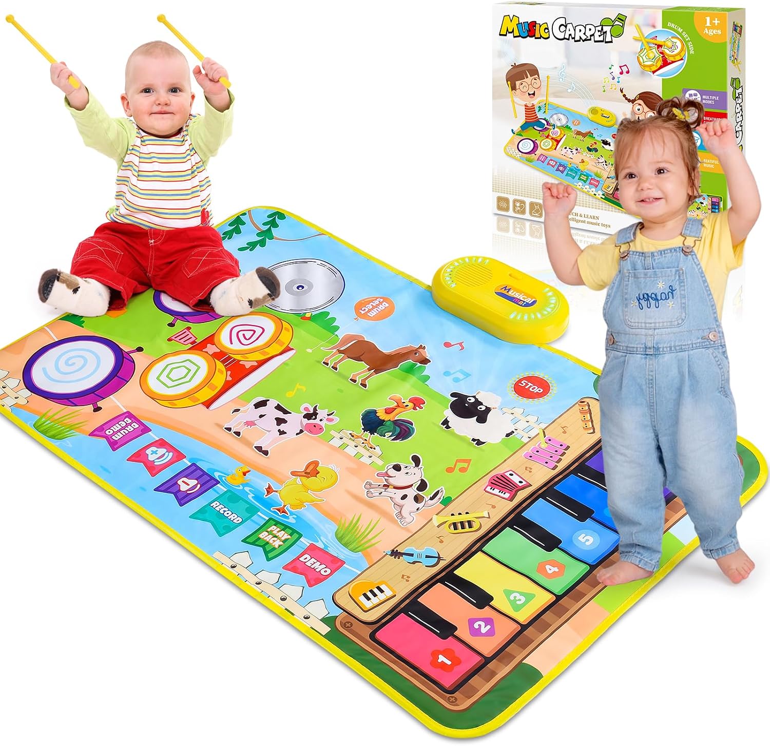 Juguetes Niños 1 Año, Alfombra Musical con 10 Sonidos De Animales Regalo 1 2 Niños Niña Años, Piano Infantil Juegos Juguetes Montessori Educativos Sensoriales Bebe Regalos Pascua Niño