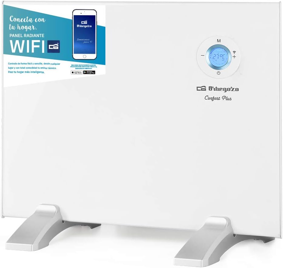 Orbegozo REW 2000 - Panel radiante digital Wi-Fi, 2000 W, pantalla digital LCD, programable, conexión inalámbrica mediante Orbegozo APP