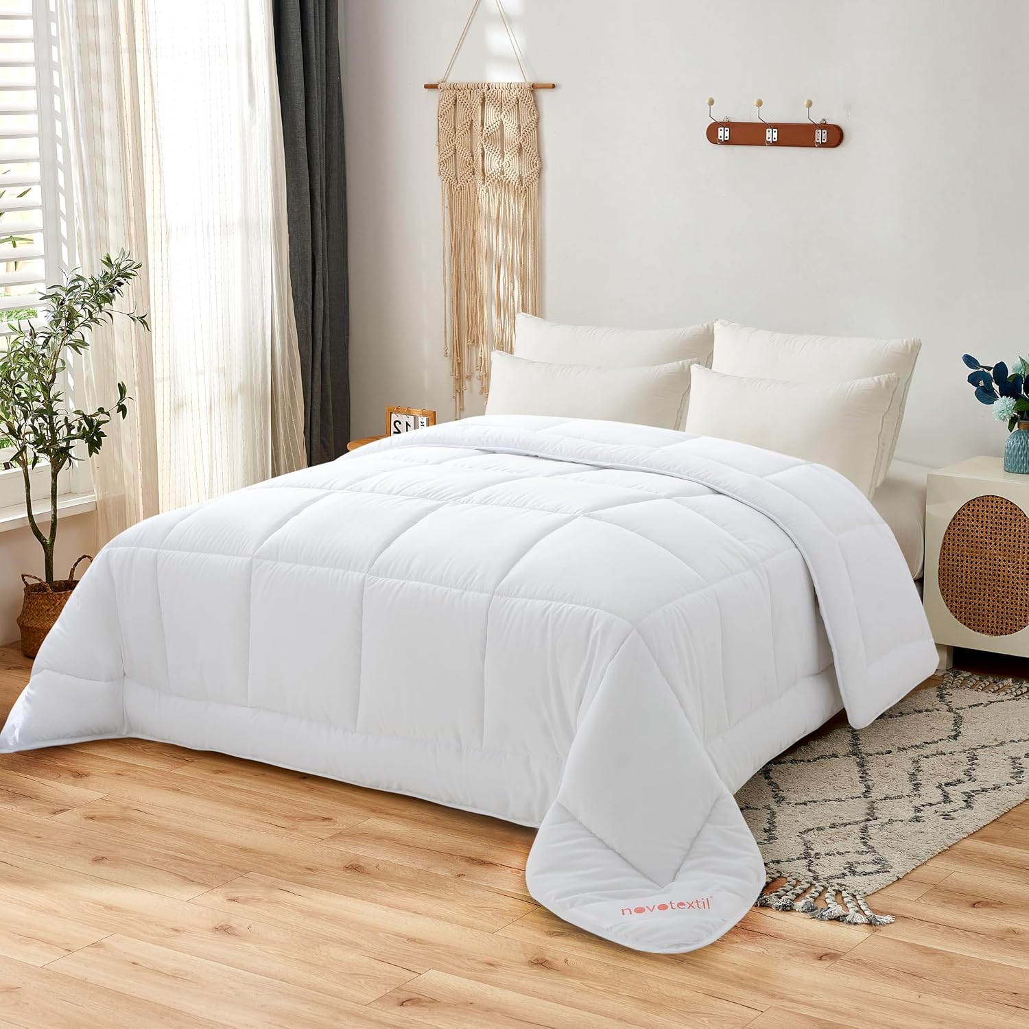 NH NOVOTEXTIL HOGAR Edredón Relleno Nórdico Cama 150 (240x220), Edredón de Fibra 350 gr/m2, Nórdico Térmico, Hipoalergénico, Suave y Transpirable, Ideal para Otoño e Invierno