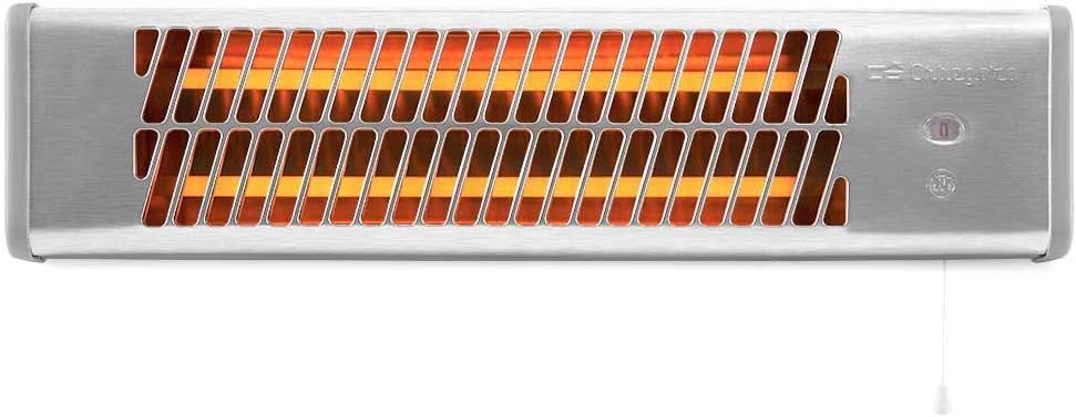 Orbegozo BB 5000 Estufa de cuarzo para baño, Selección de potencias mediante tirador, Emisión instantánea de calor, Pantalla orientable, 1200 W, Color plata
